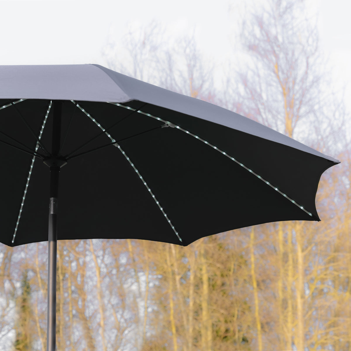 2.7m Grey LED Parasol