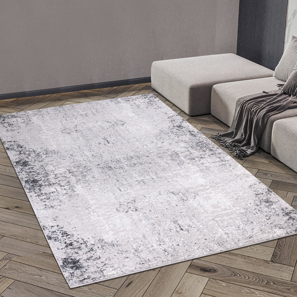 Safi Metallic Grey Rug for living room