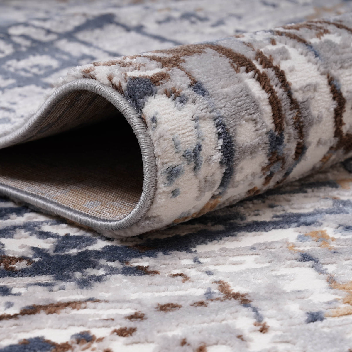 Lilia Abstract Grey-Blue Rug