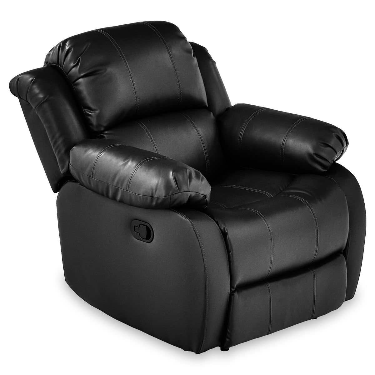 Anton Black Leather Reclining Armchair