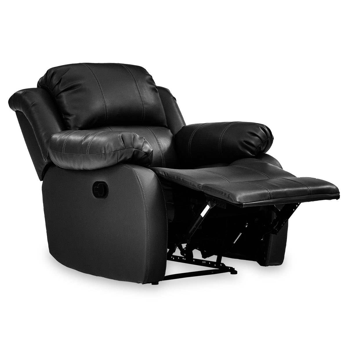 Anton Black Leather Reclining Armchair