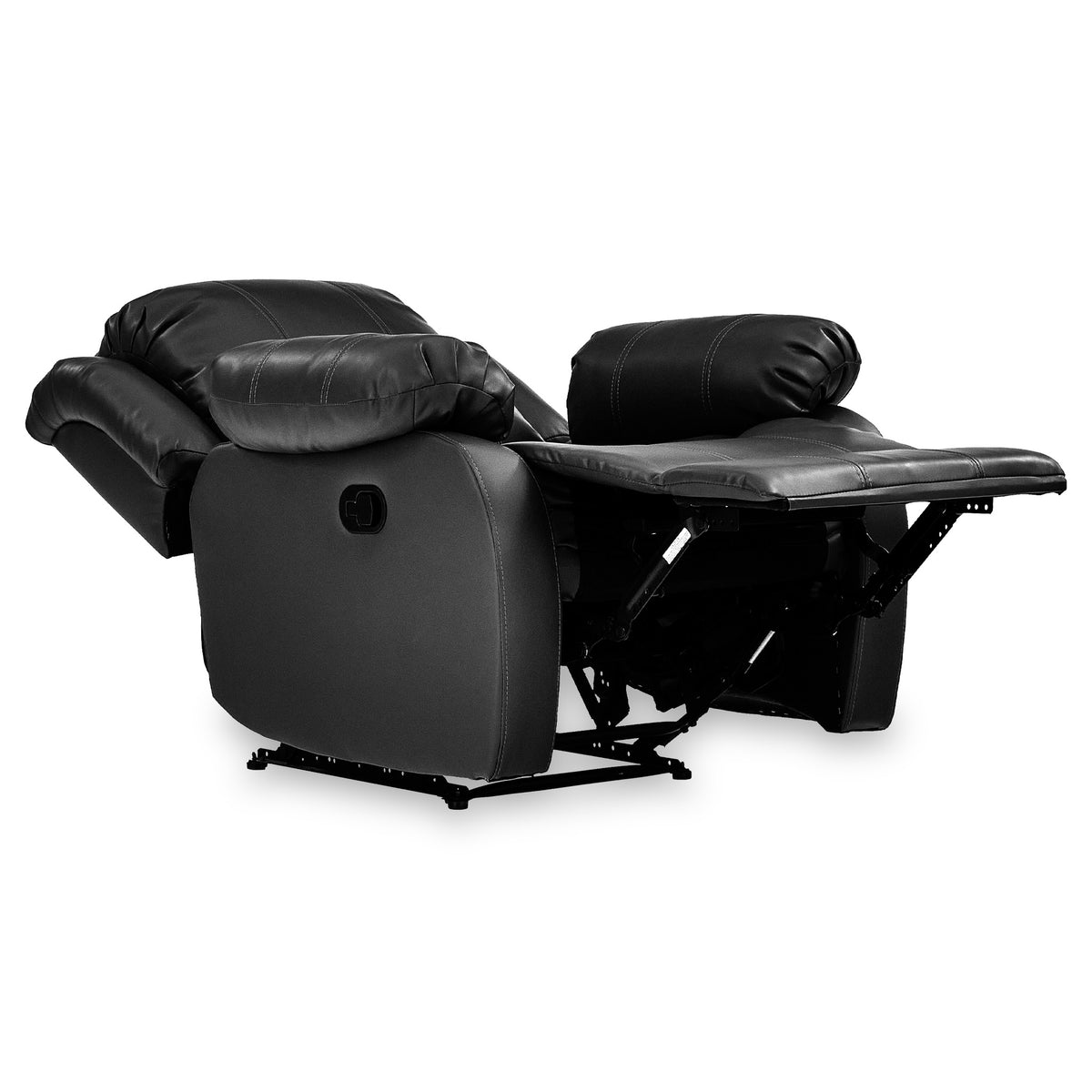 Anton Black Leather Reclining Armchair