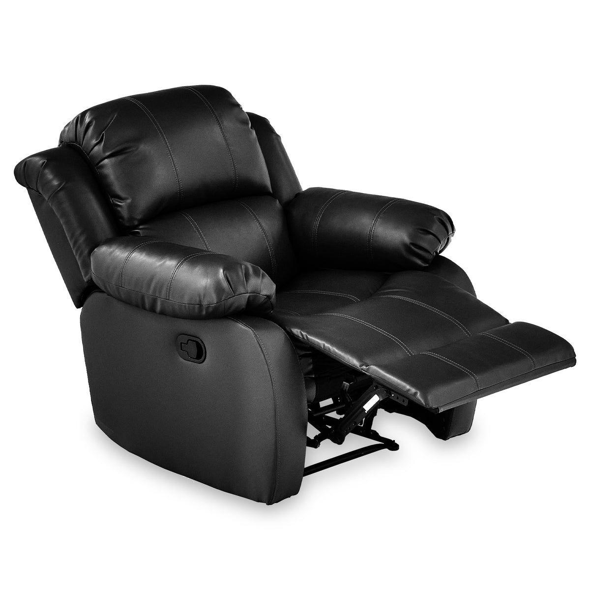 Anton Black Leather Reclining Armchair