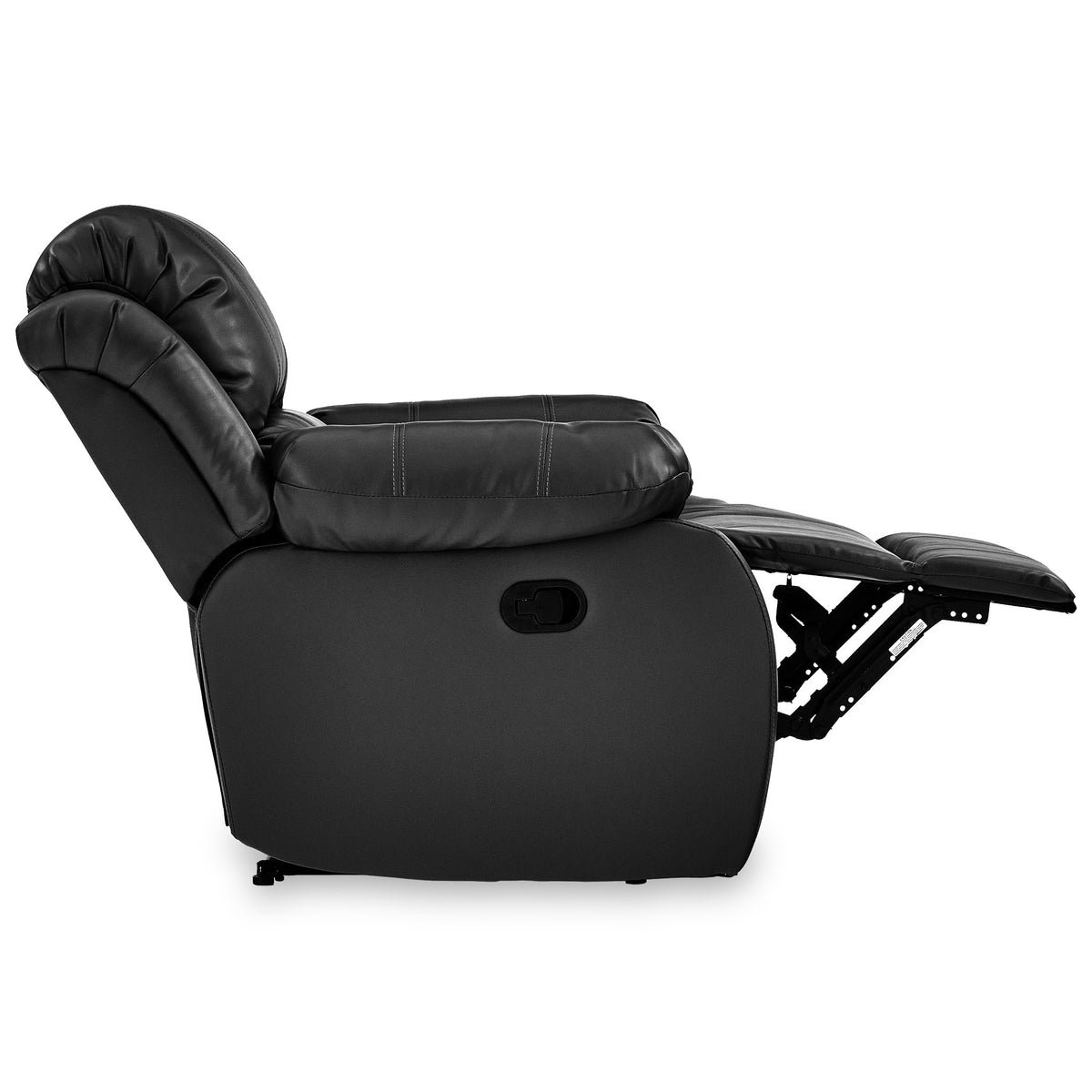 Anton Black Leather Reclining Armchair