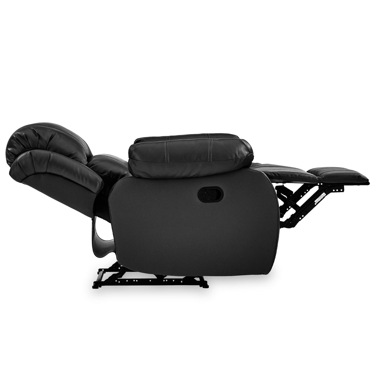 Anton Black Leather Reclining Armchair