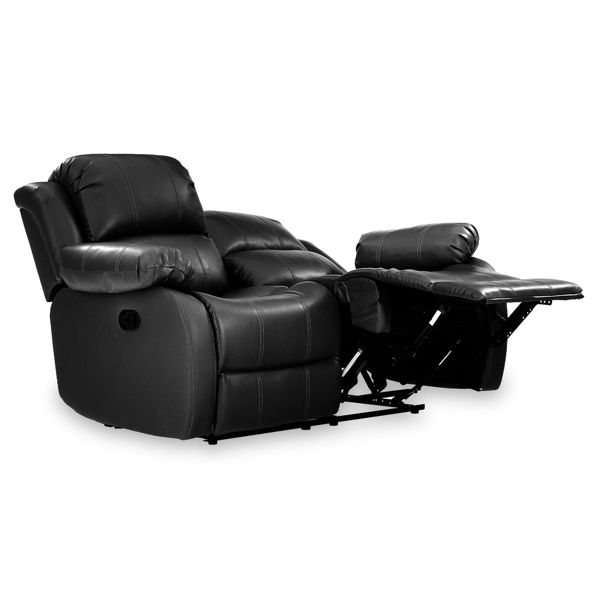 Anton Black Leather Reclining 2 Seater Sofa