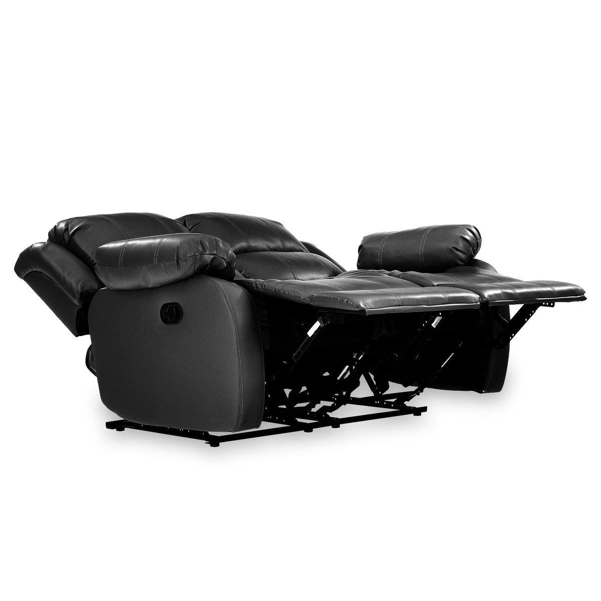 Anton Black Leather Reclining 2 Seater Sofa