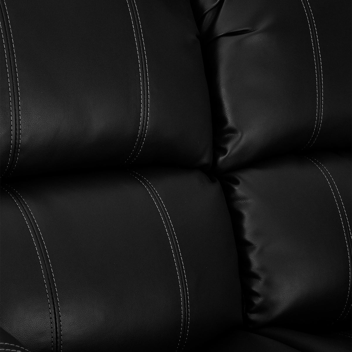 Anton Black Leather Reclining 2 Seater Sofa