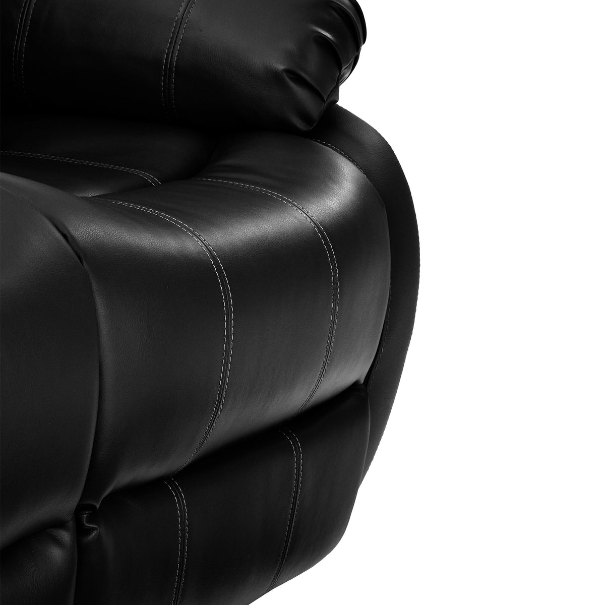 Anton Black Leather Reclining 2 Seater Sofa