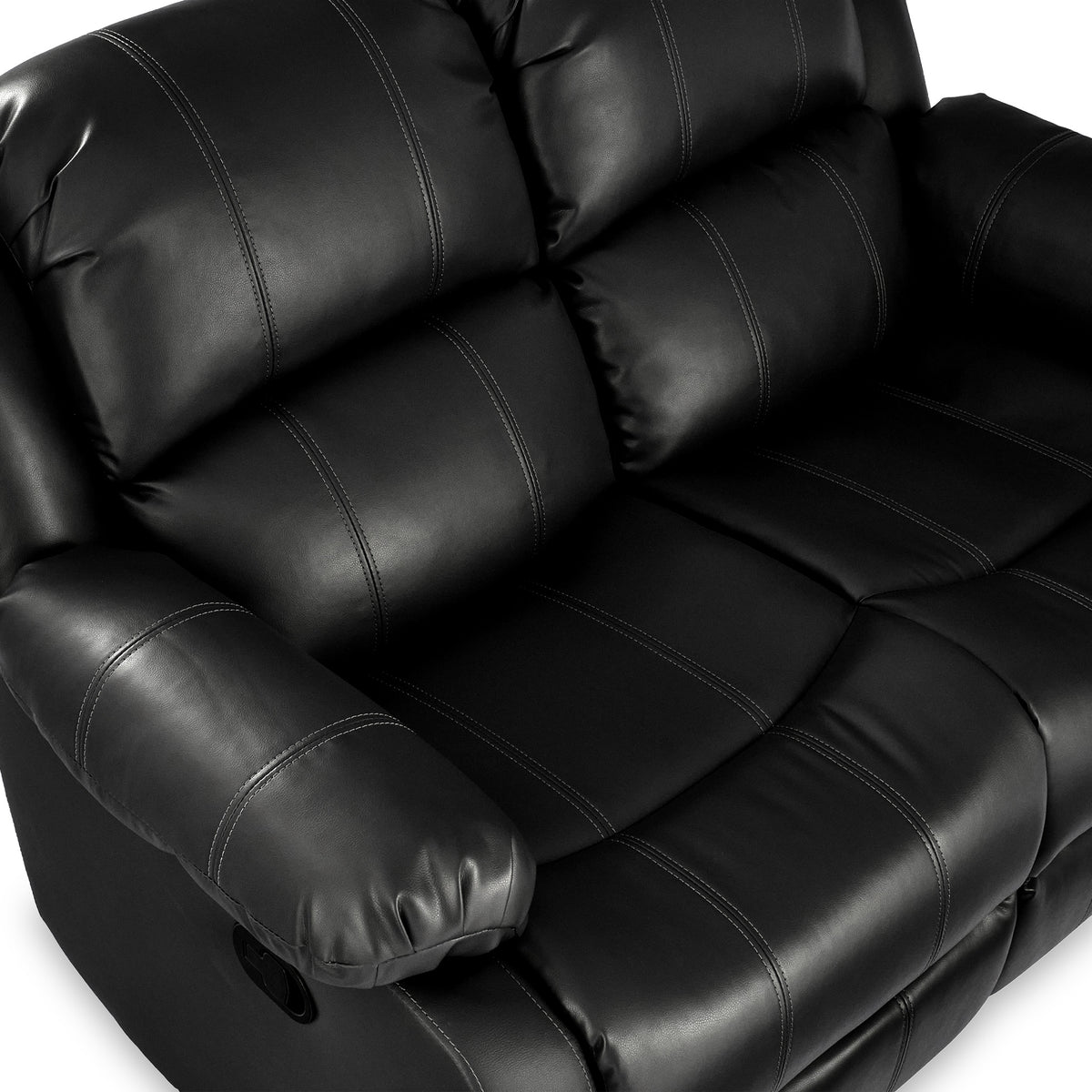 Anton Black Leather Reclining 2 Seater Sofa