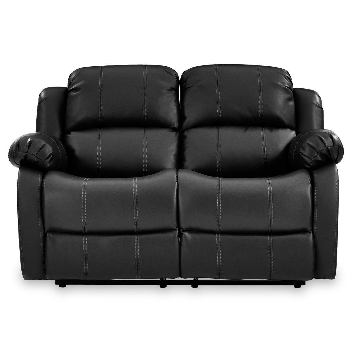 Anton Black Leather Reclining 2 Seater Sofa