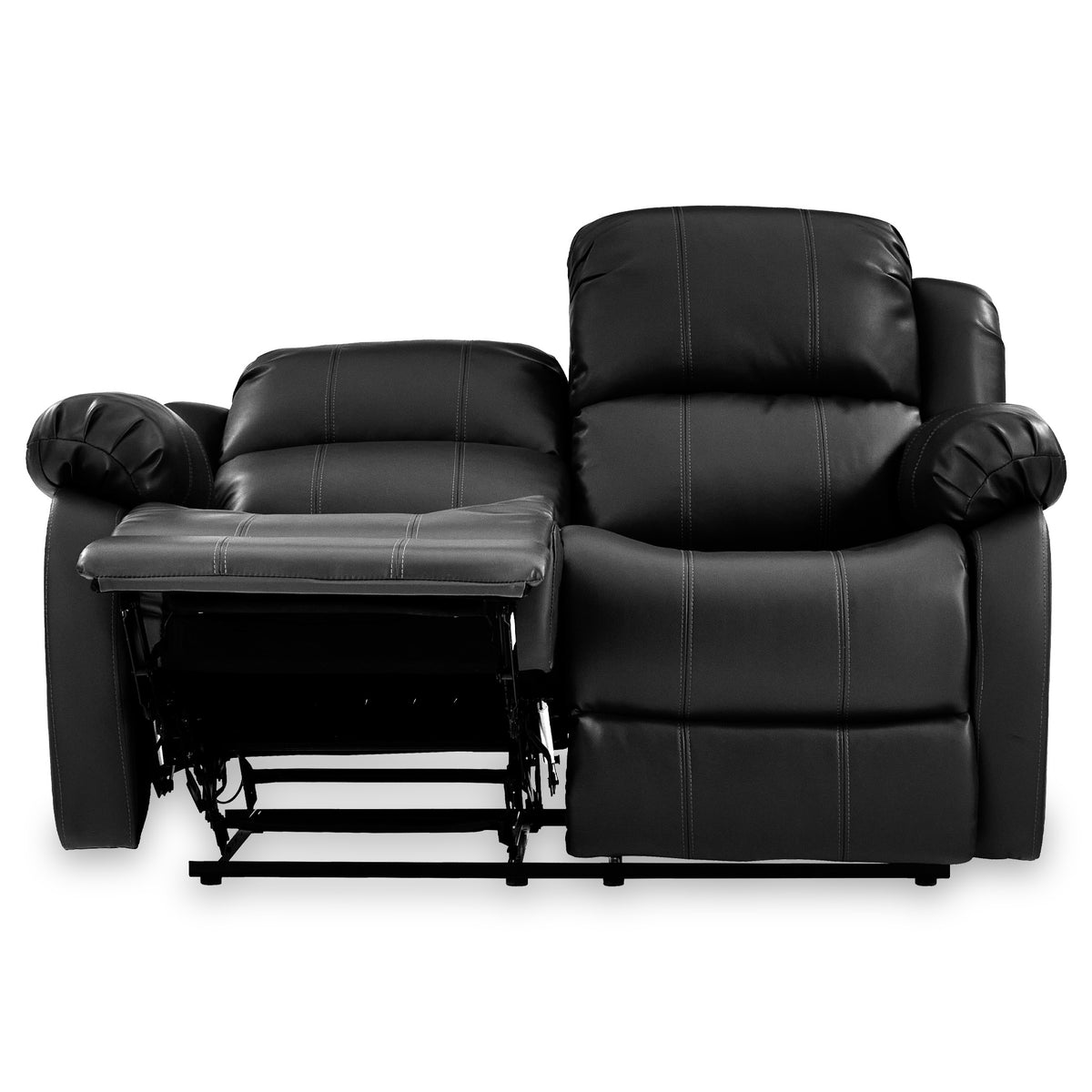 Anton Black Leather Reclining 2 Seater Sofa