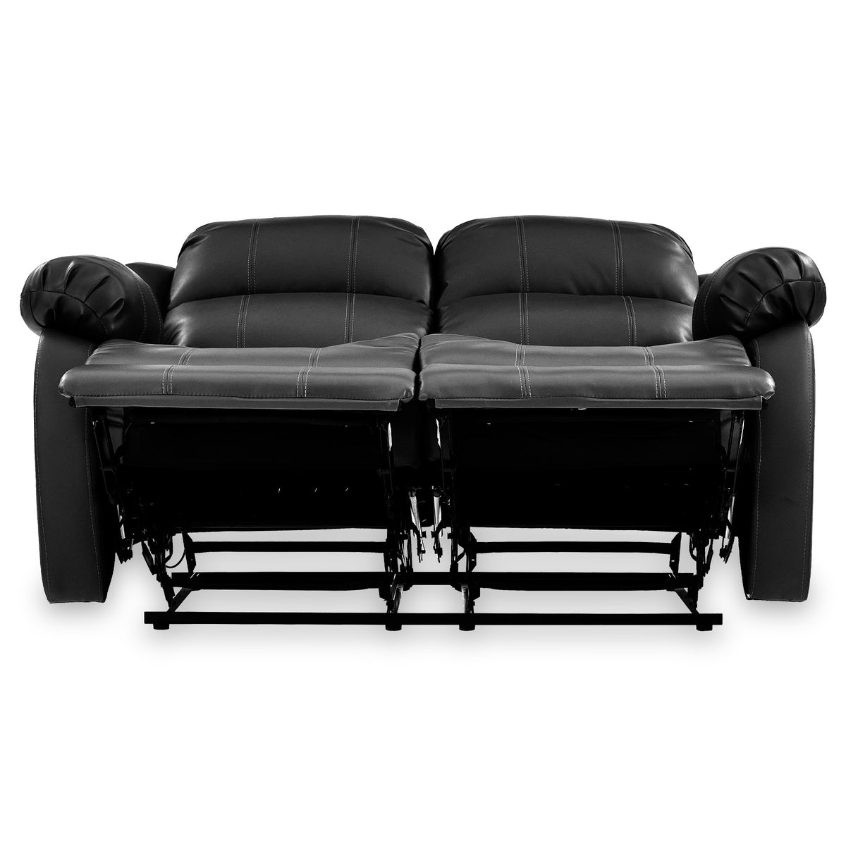 Anton Black Leather Reclining 2 Seater Sofa