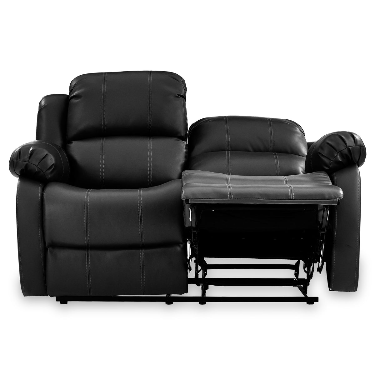 Anton Black Leather Reclining 2 Seater Sofa