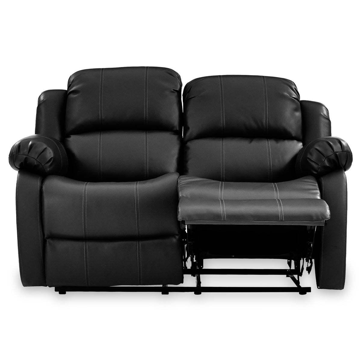 Anton Black Leather Reclining 2 Seater Sofa