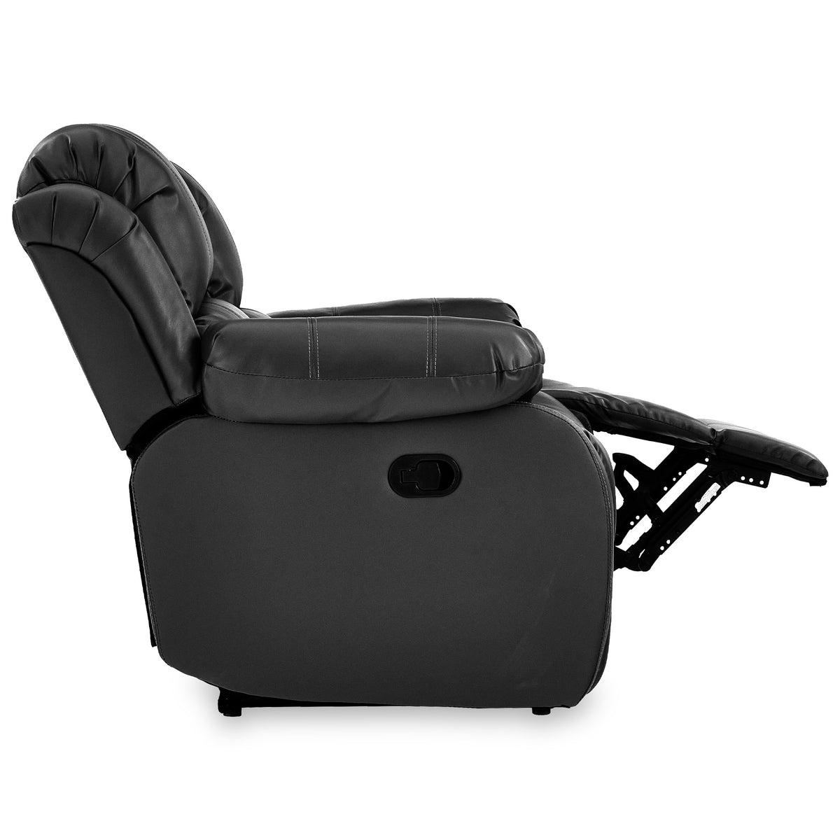 Anton Black Leather Reclining 2 Seater Sofa