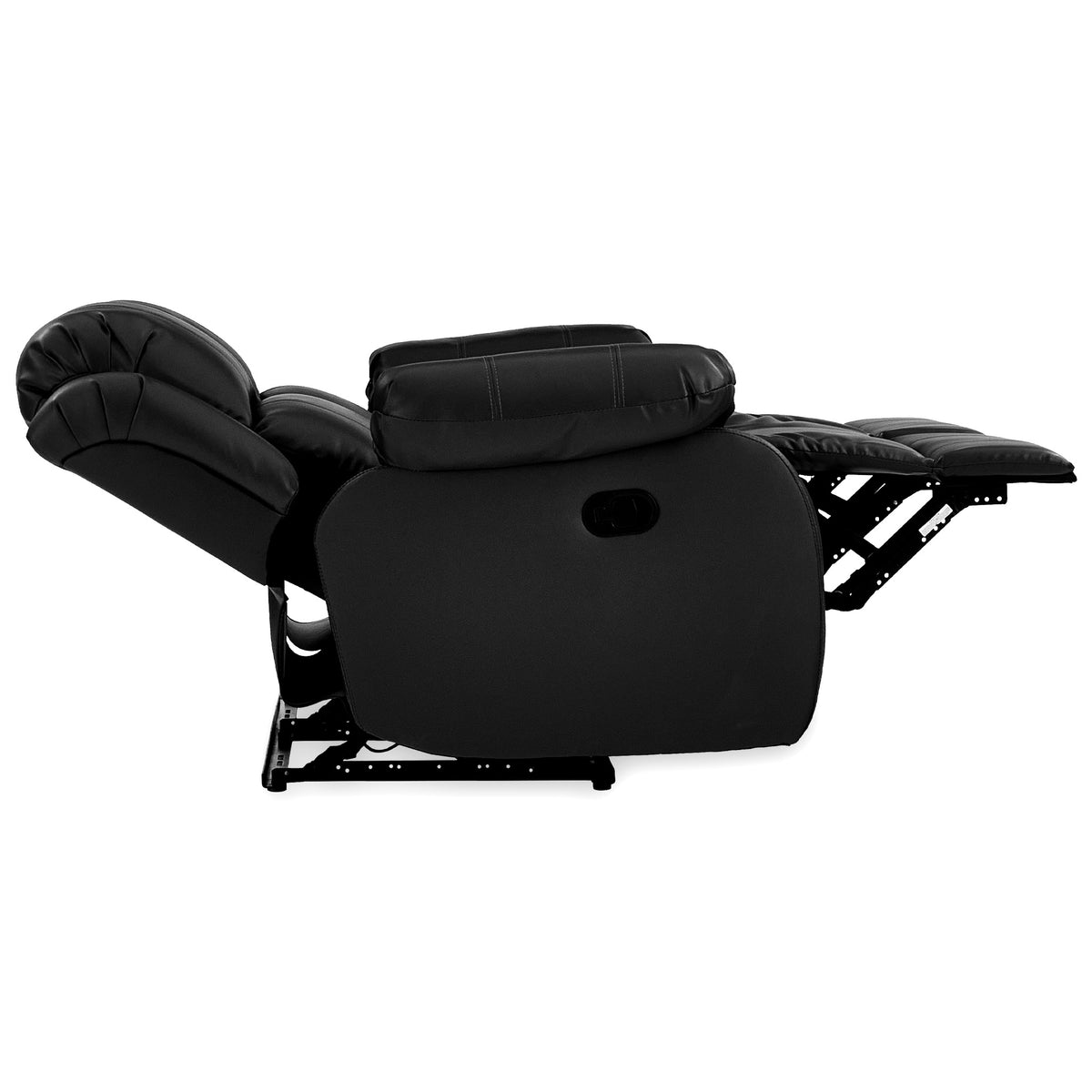 Anton Black Leather Reclining 2 Seater Sofa