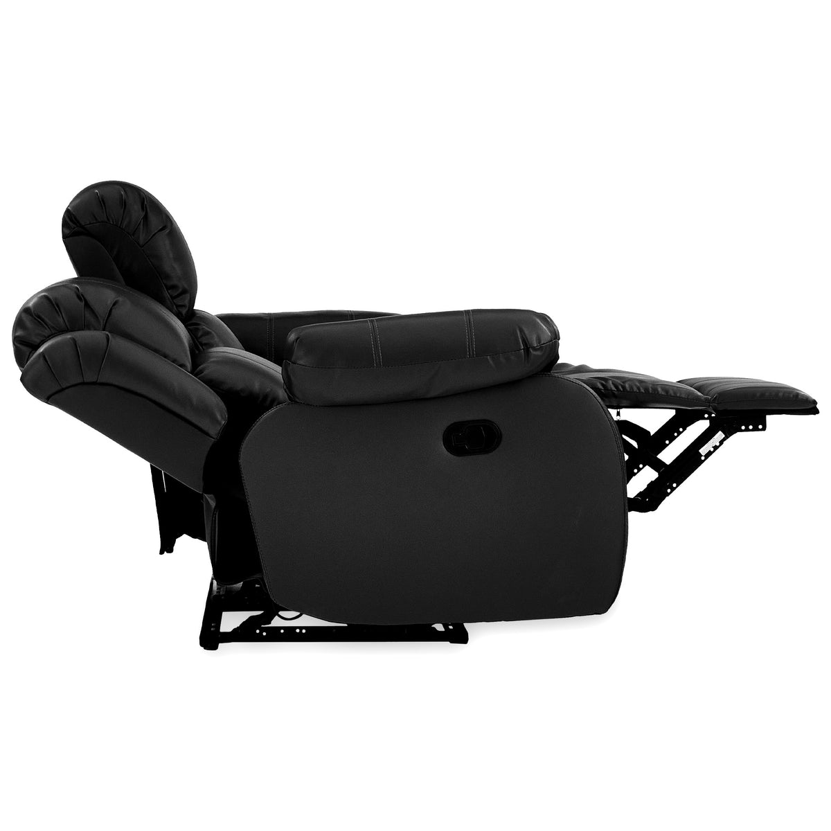 Anton Black Leather Reclining 2 Seater Sofa