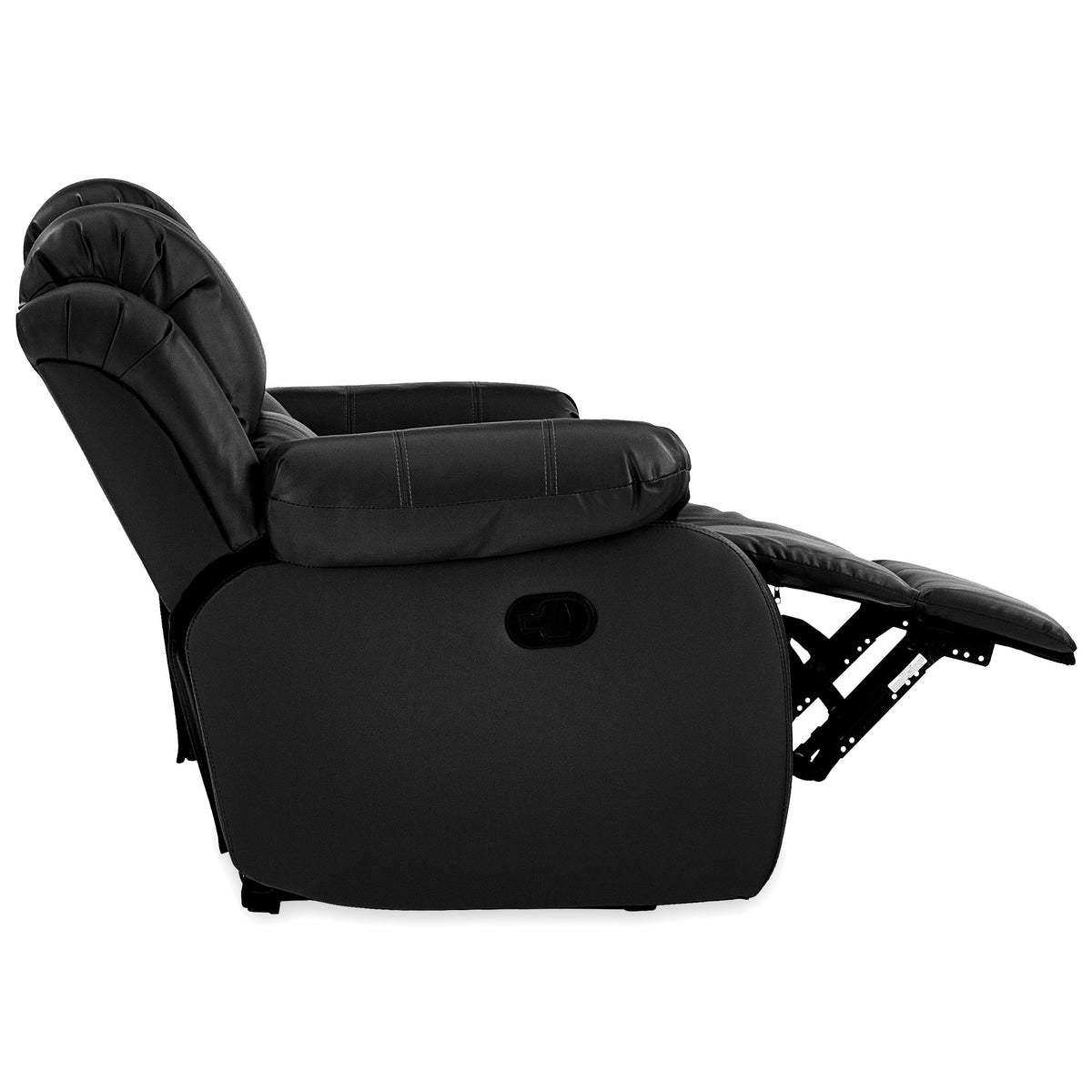 Anton Black Leather Reclining 2 Seater Sofa