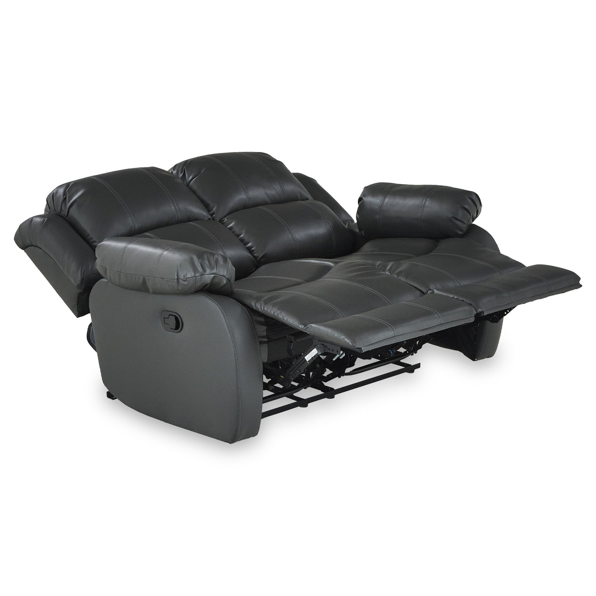 Anton Grey Leather Reclining 2 Seater Sofa