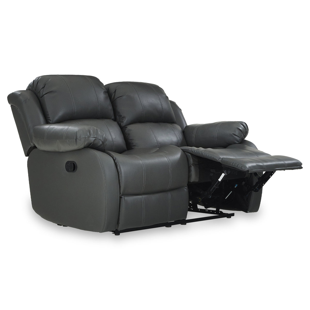 Anton Grey Leather Reclining 2 Seater Sofa