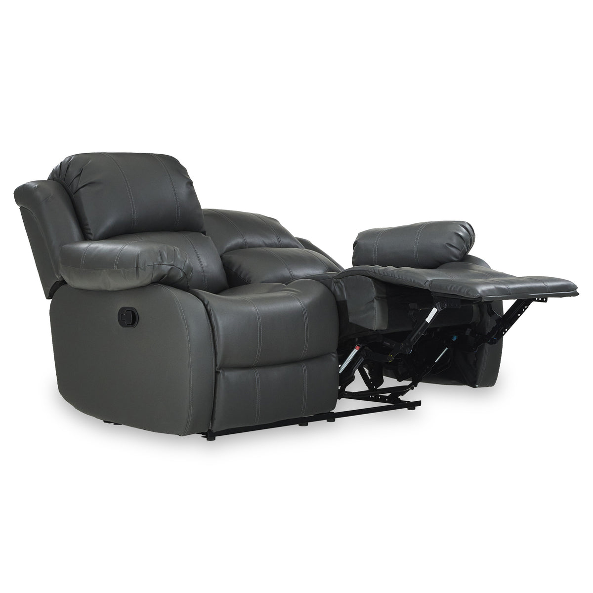 Anton Grey Leather Reclining 2 Seater Sofa