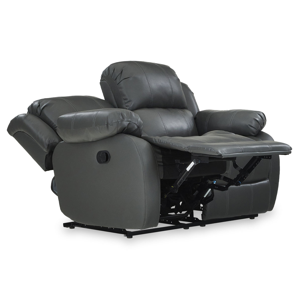 Anton Grey Leather Reclining 2 Seater Sofa