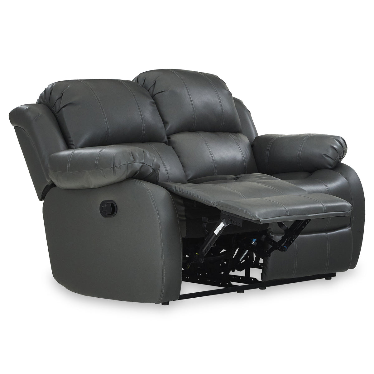 Anton Grey Leather Reclining 2 Seater Sofa