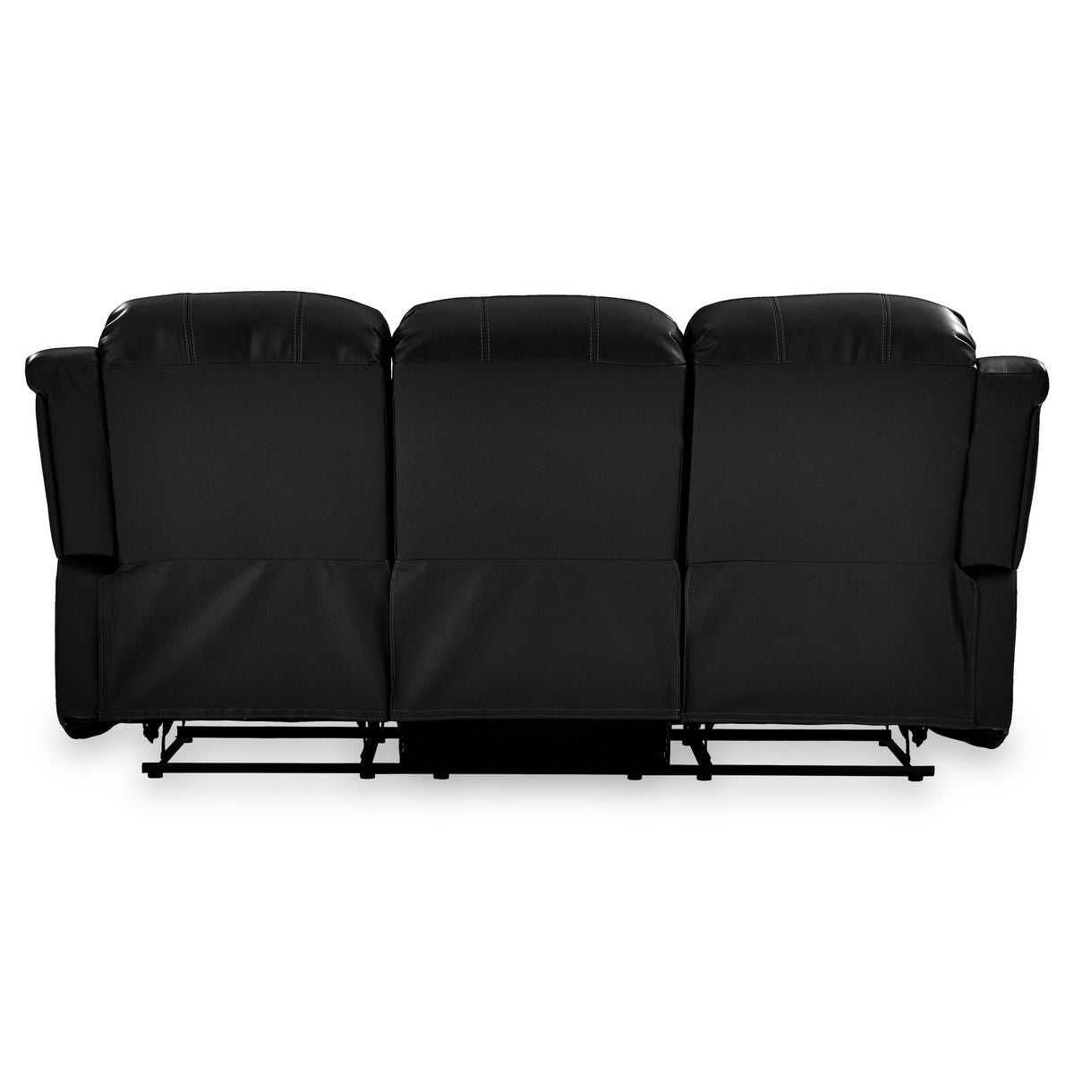 Anton Black Leather Reclining 3 Seater Sofa