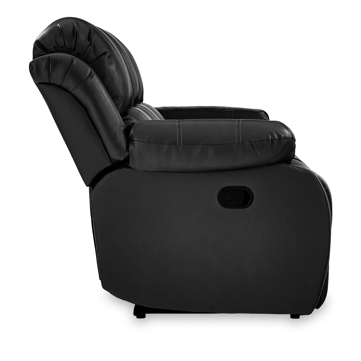 Anton Black Leather Reclining 3 Seater Sofa