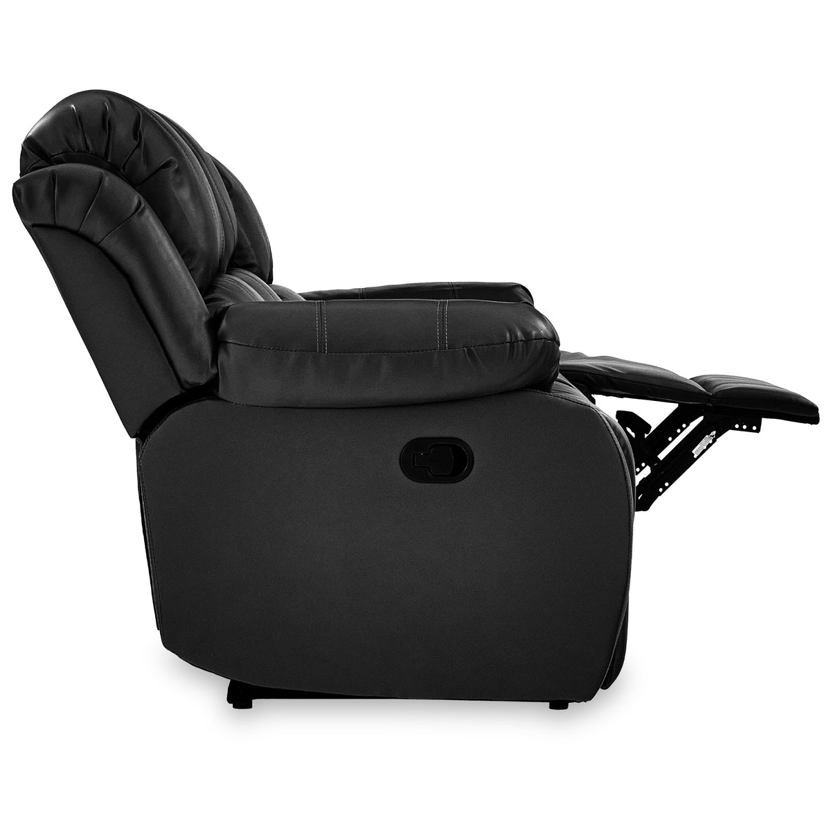 Anton Black Leather Reclining 3 Seater Sofa