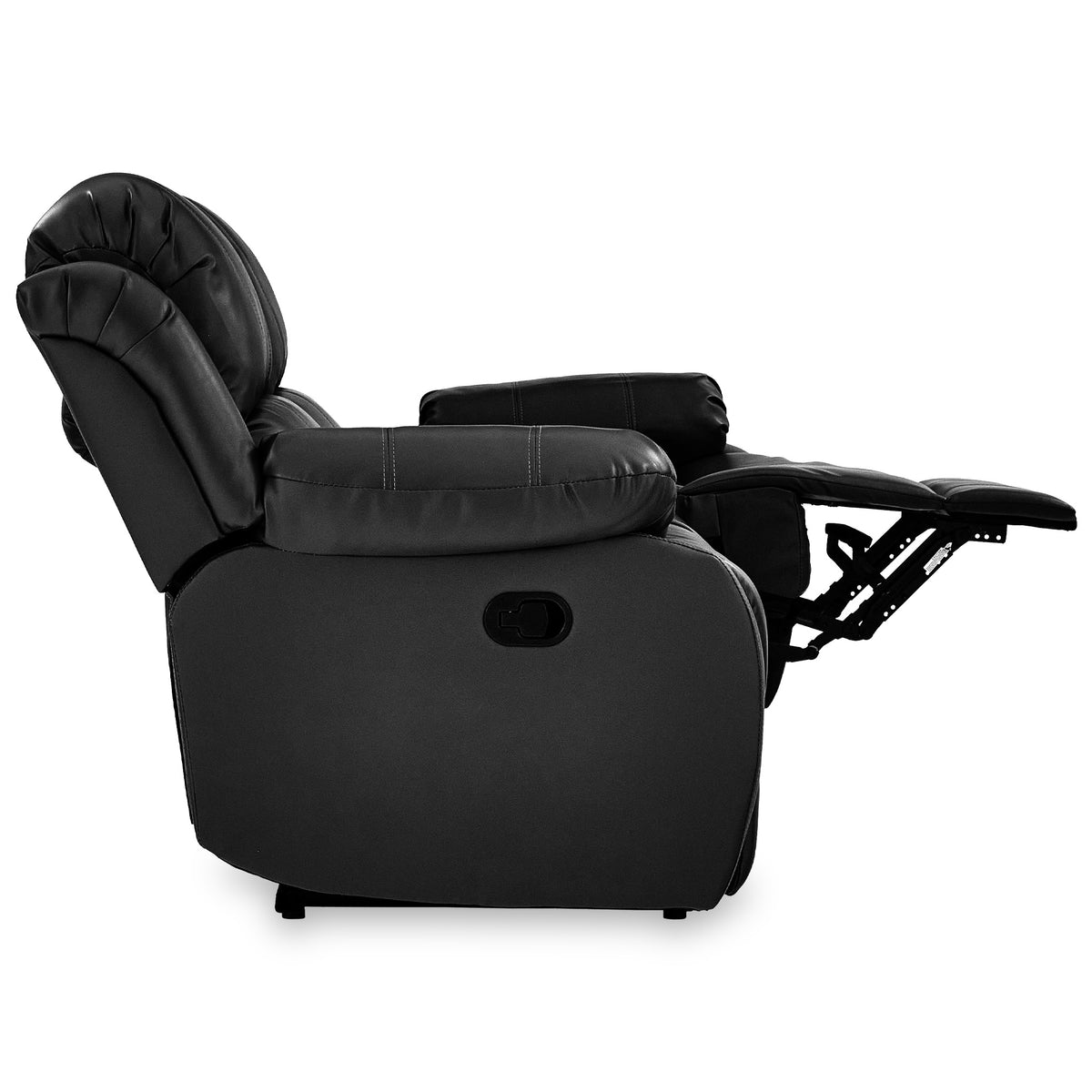 Anton Black Leather Reclining 3 Seater Sofa