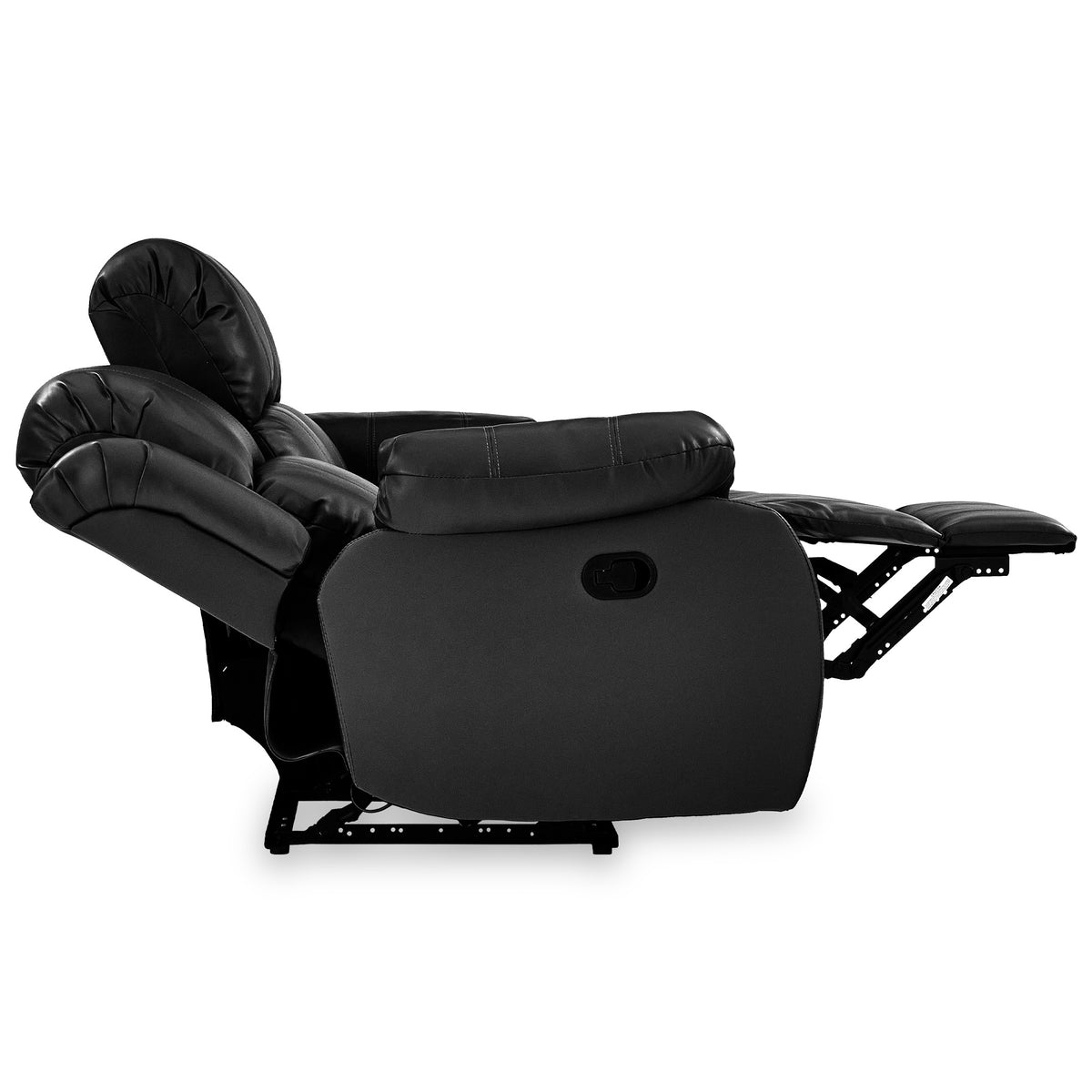 Anton Black Leather Reclining 3 Seater Sofa
