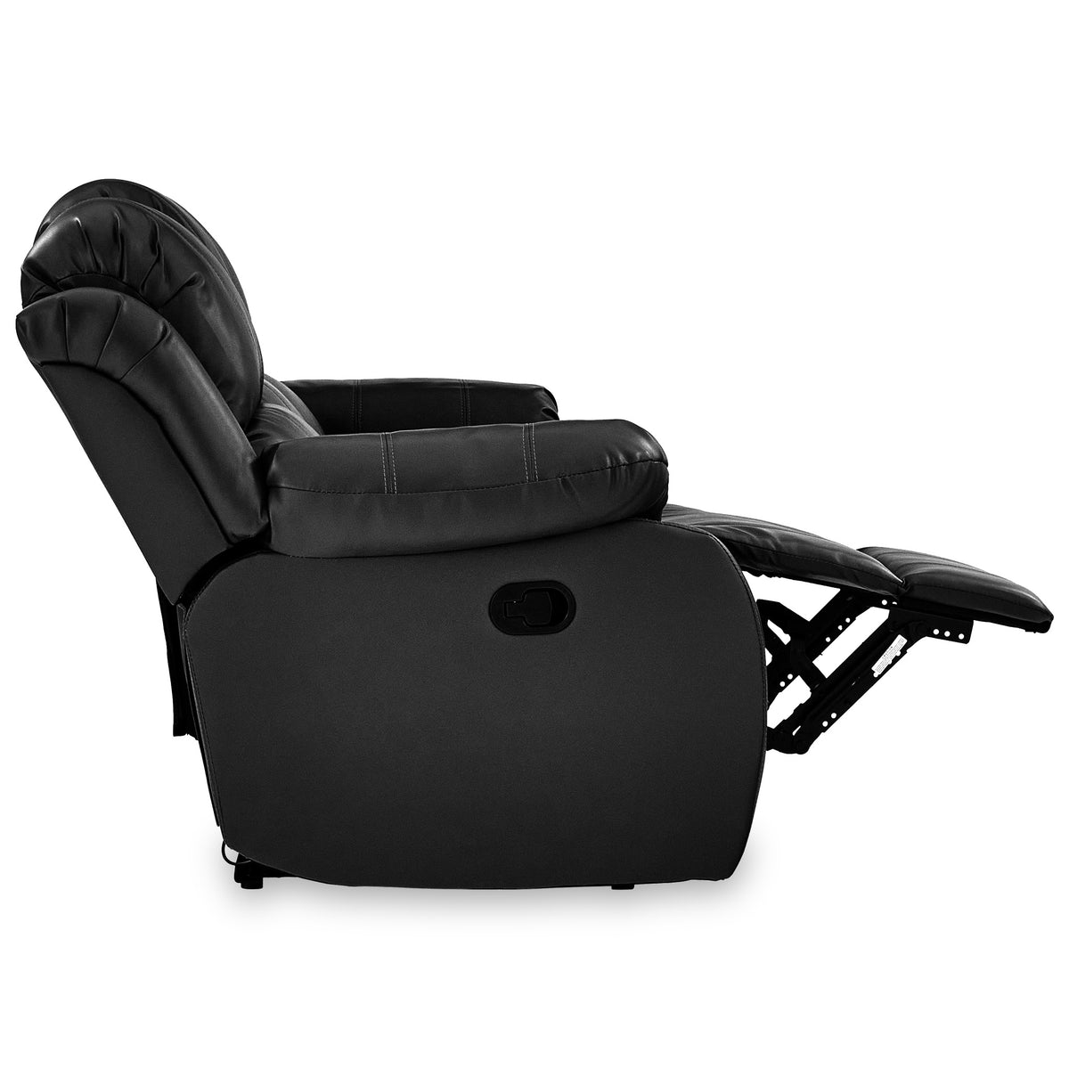 Anton Black Leather Reclining 3 Seater Sofa