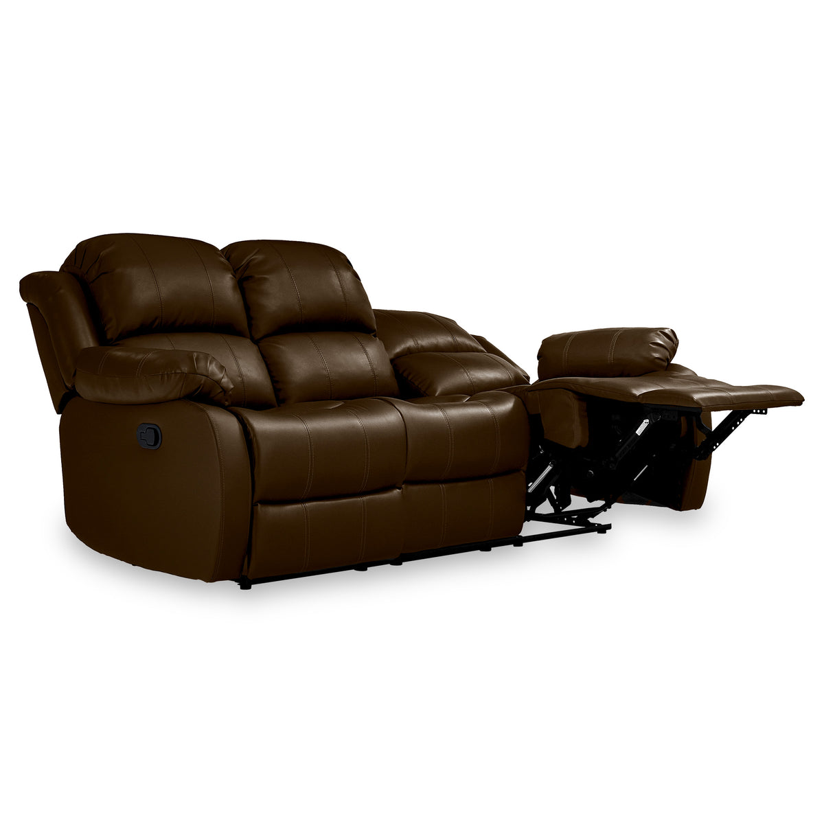 Anton Brown Leather Reclining 3 Seater Sofa