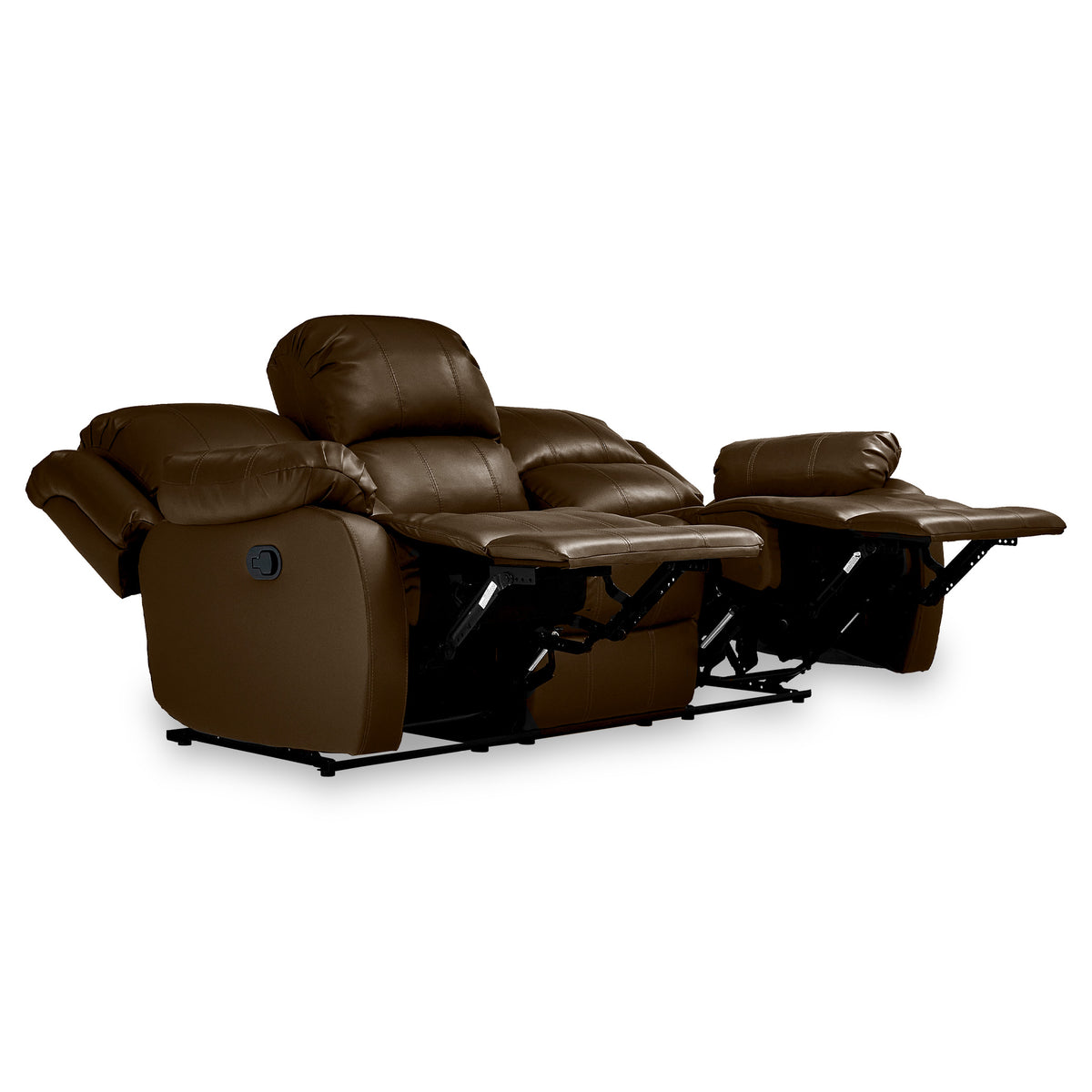 Anton Brown Leather Reclining 3 Seater Sofa
