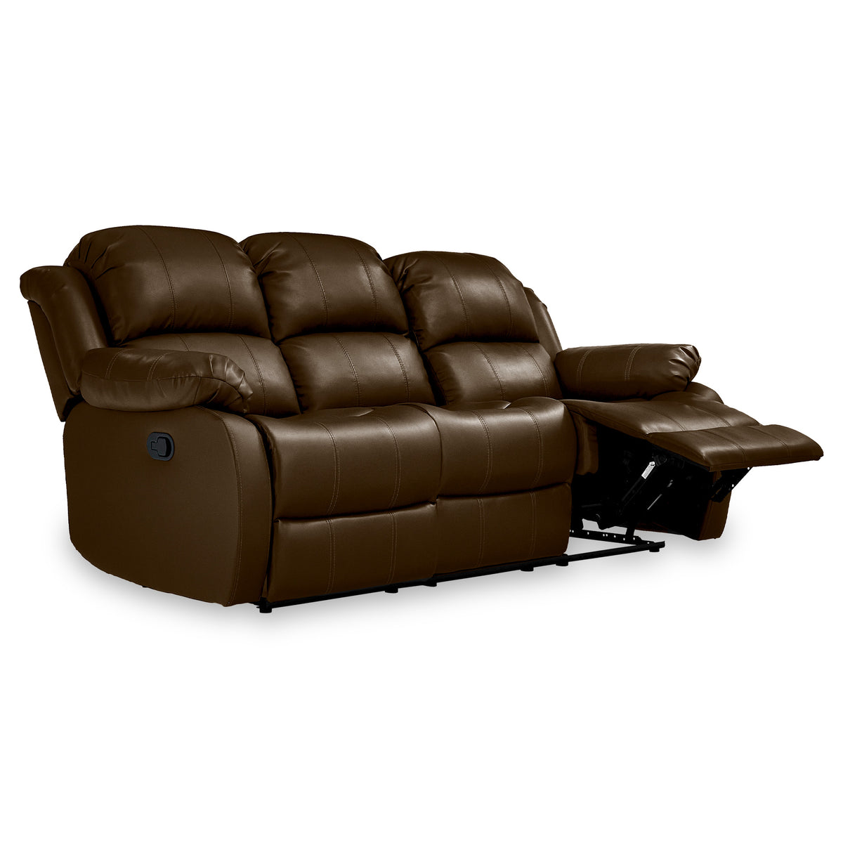 Anton Brown Leather Reclining 3 Seater Sofa