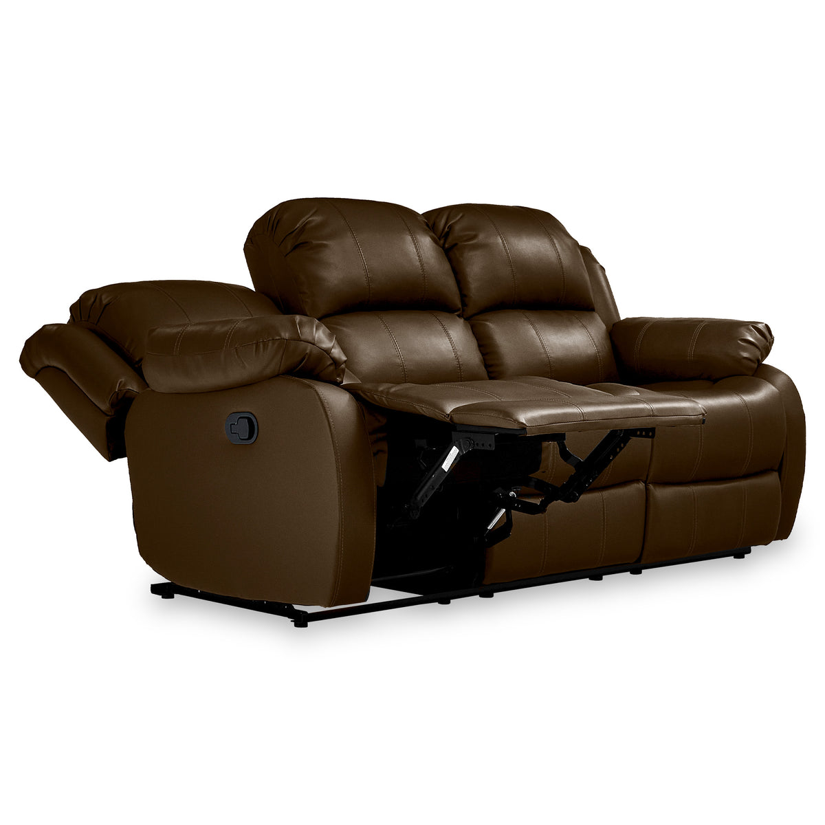 Anton Brown Leather Reclining 3 Seater Sofa
