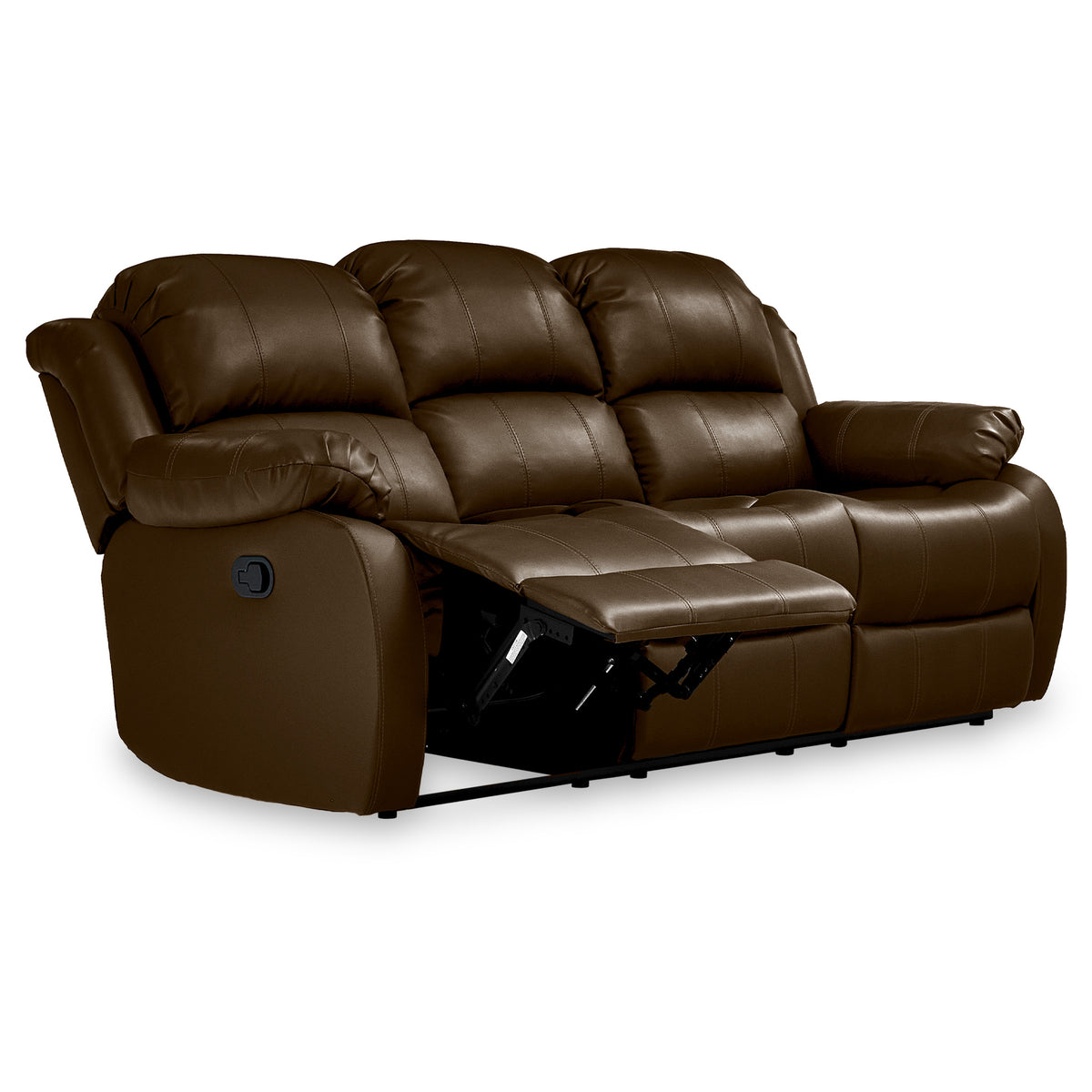 Anton Brown Leather Reclining 3 Seater Sofa