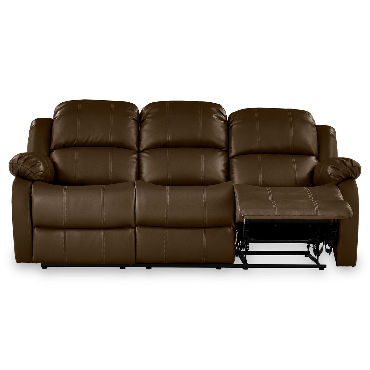 Anton Brown Leather Reclining 3 Seater Sofa