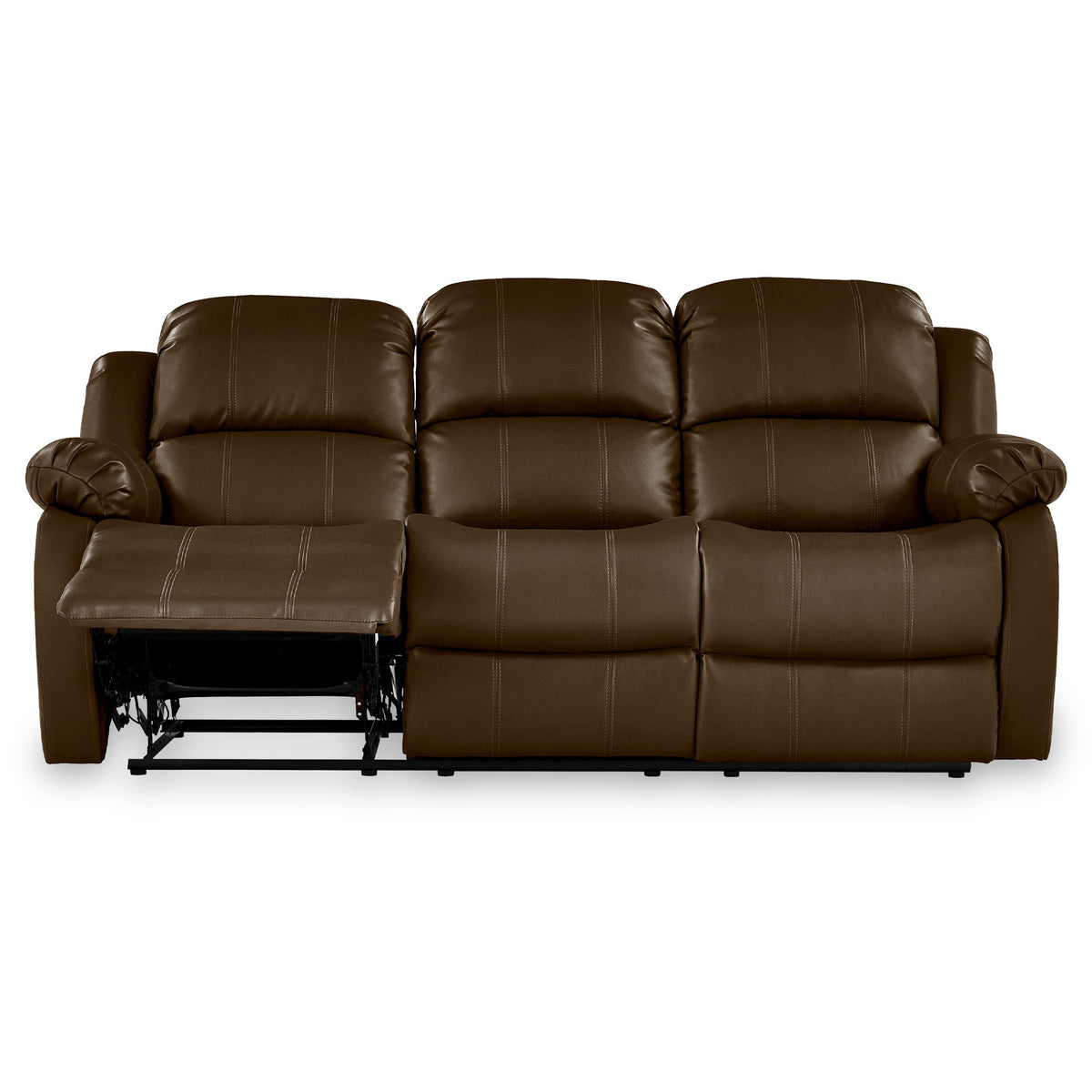 Anton Brown Leather Reclining 3 Seater Sofa