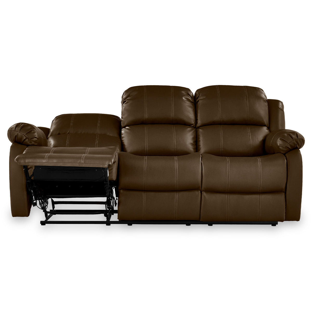 Anton Brown Leather Reclining 3 Seater Sofa
