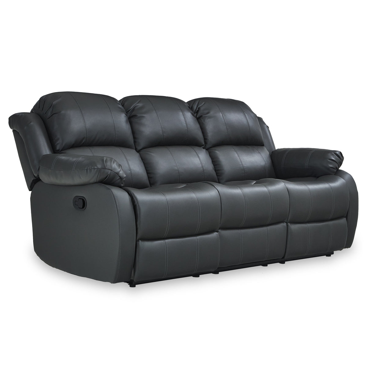 Anton Grey Leather Reclining 3 Seater Sofa from Roseland Furniture