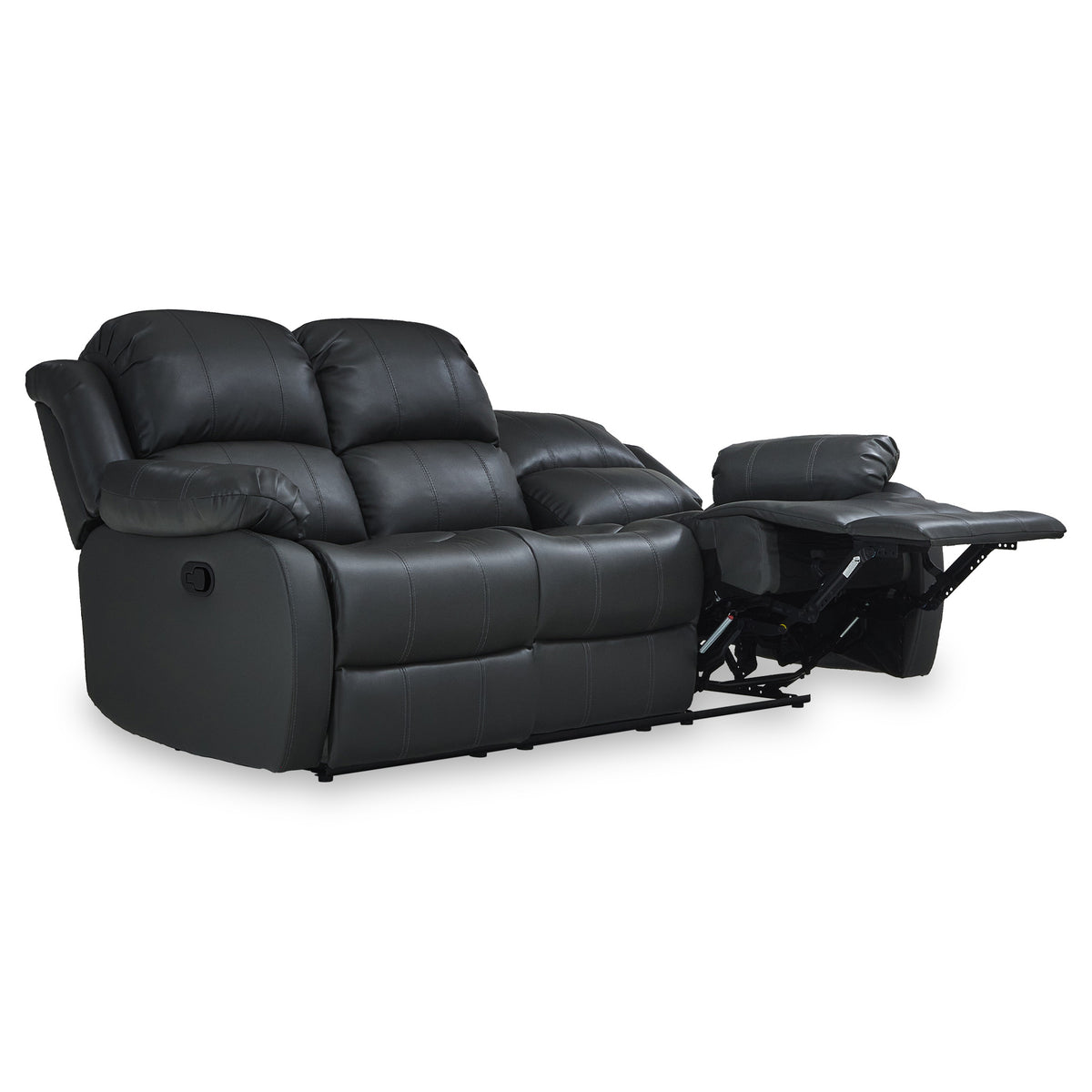 Anton Grey Leather Reclining 3 Seater Sofa