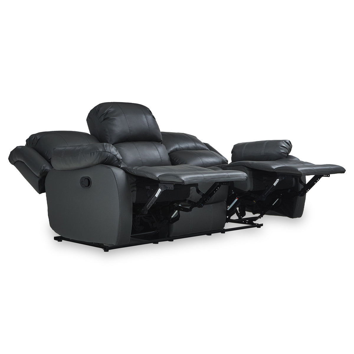 Anton Grey Leather Reclining 3 Seater Sofa
