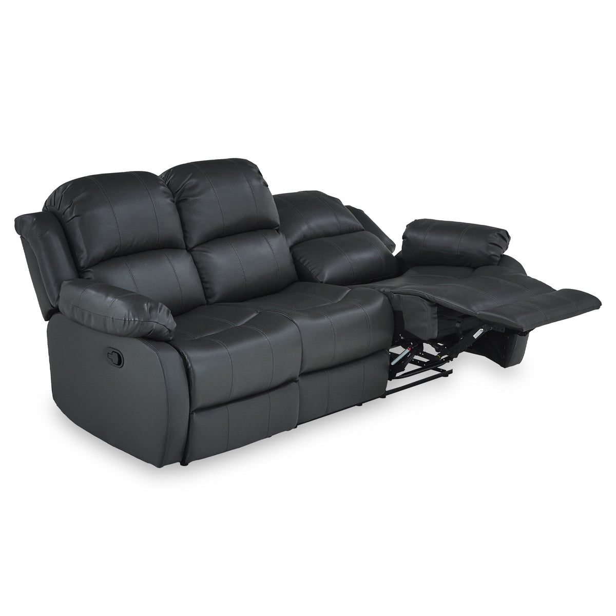 Anton Grey Leather Reclining 3 Seater Sofa