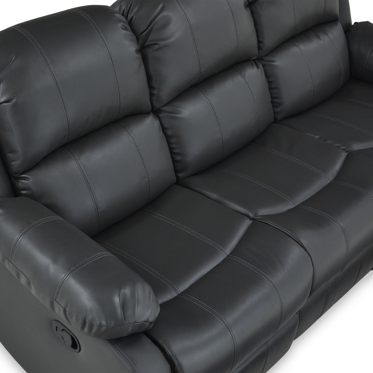 Anton Grey Leather Reclining 3 Seater Sofa