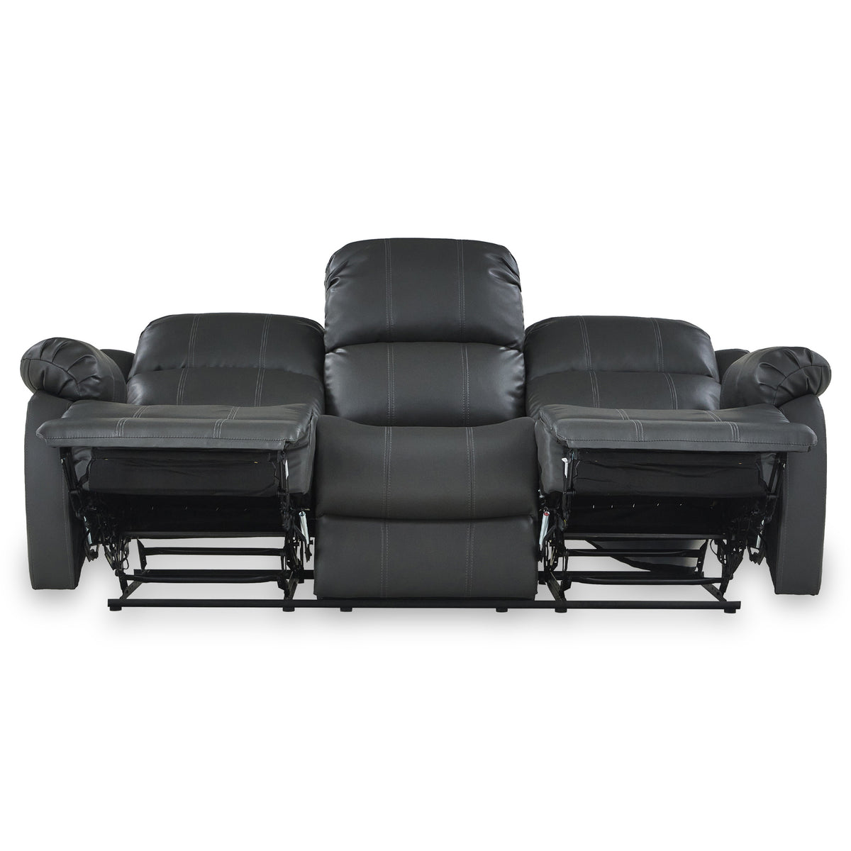 Anton Grey Leather Reclining 3 Seater Sofa