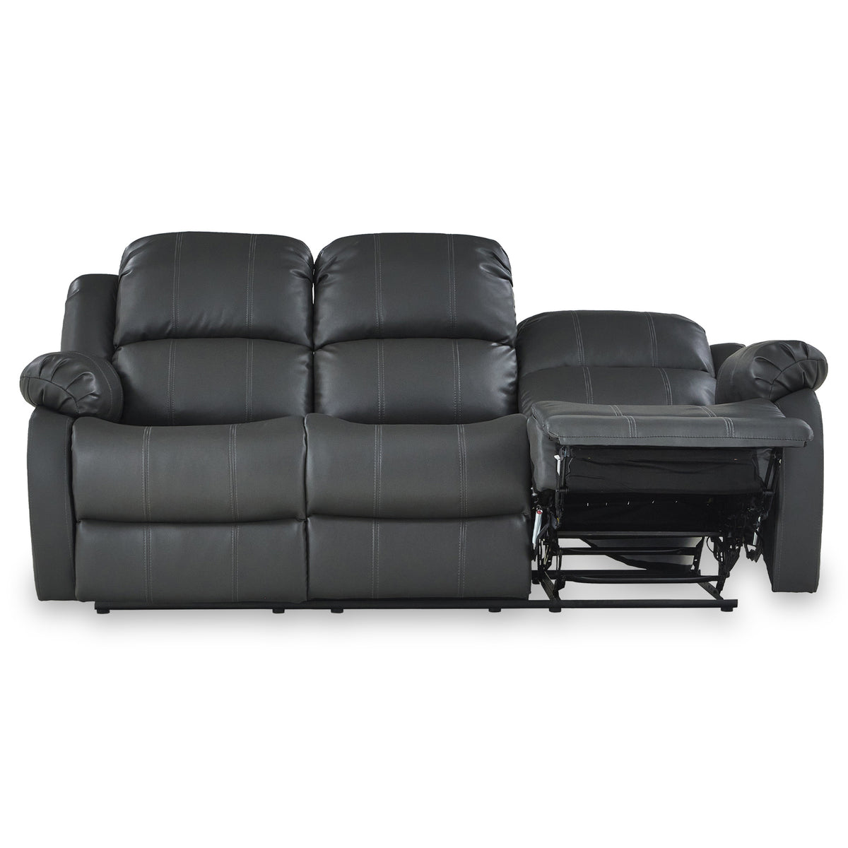 Anton Grey Leather Reclining 3 Seater Sofa