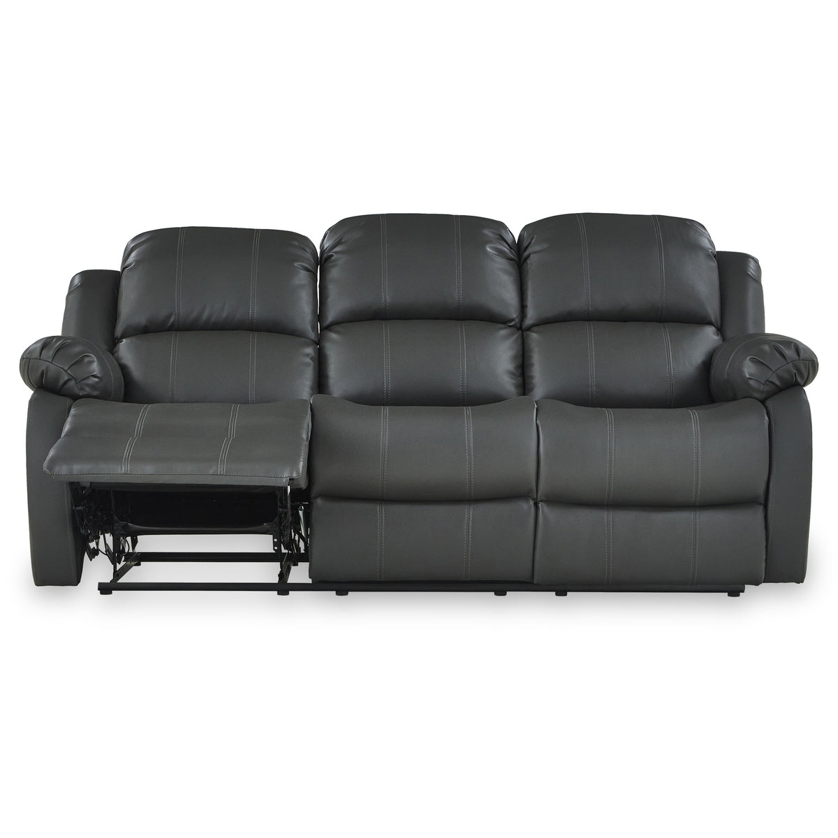 Anton Grey Leather Reclining 3 Seater Sofa